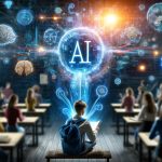 Estudiante interactuando con tecnología educativa IA
