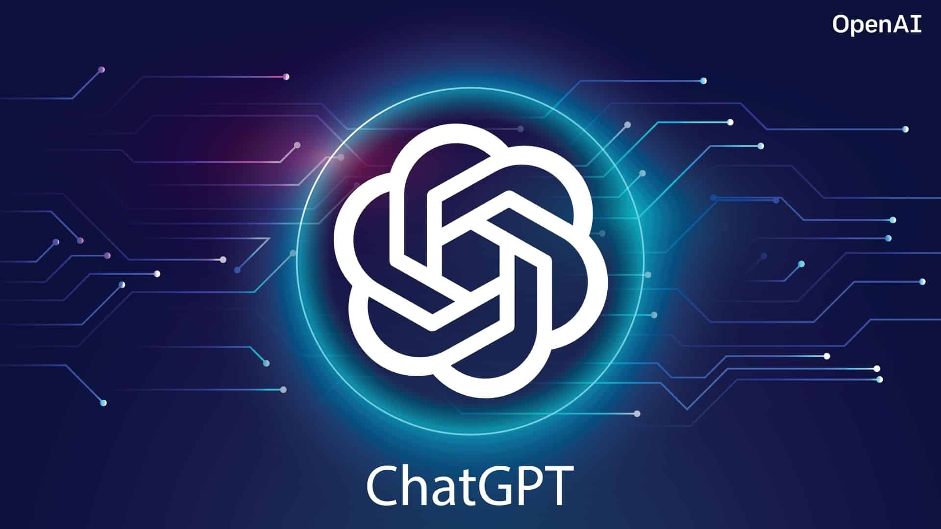 Logotipo de ChatGPT con un fondo tecnológico